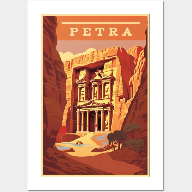 Petra, Jordan, Travel Poster Wall Art by BokeeLee